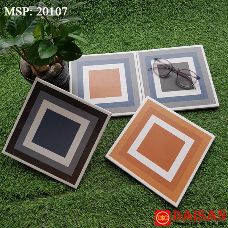 Gạch bông TQ, KT 200x200 mm, Xương Porcelain mặt mờ mã 20107