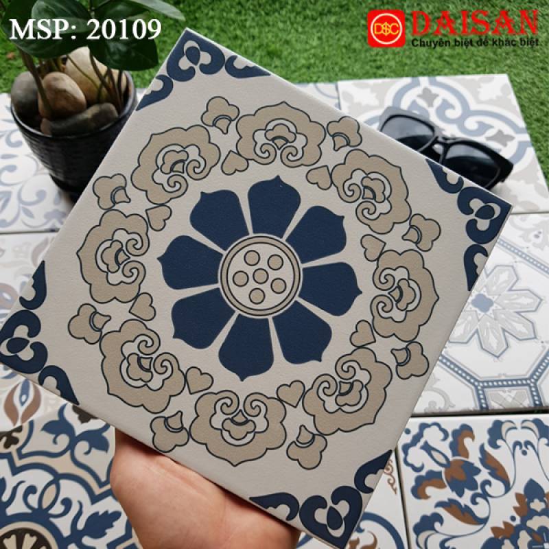 Gạch bông TQ, KT 200x200 mm, Xương Porcelain mặt mờ mã 20109 (GB20109)