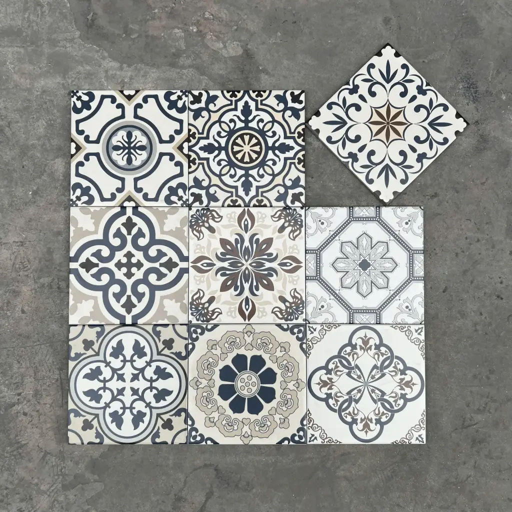 Gạch bông TQ, KT 200x200 mm, Xương Porcelain mặt mờ mã 20109 (GB20109)