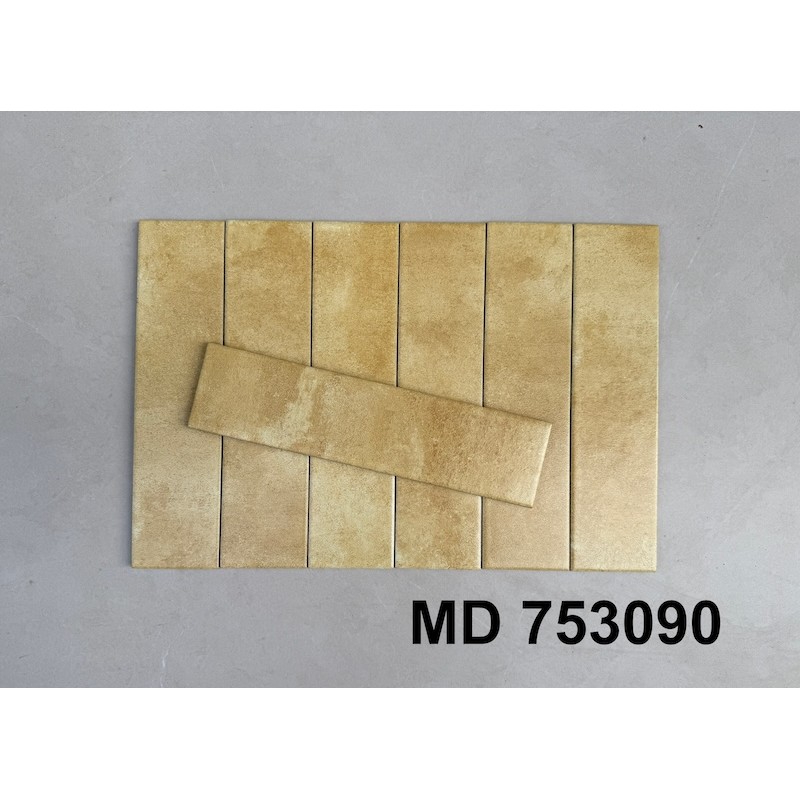 Gạch thẻ giả cổ vàng Porcelain MD753090 KT 75x300mm