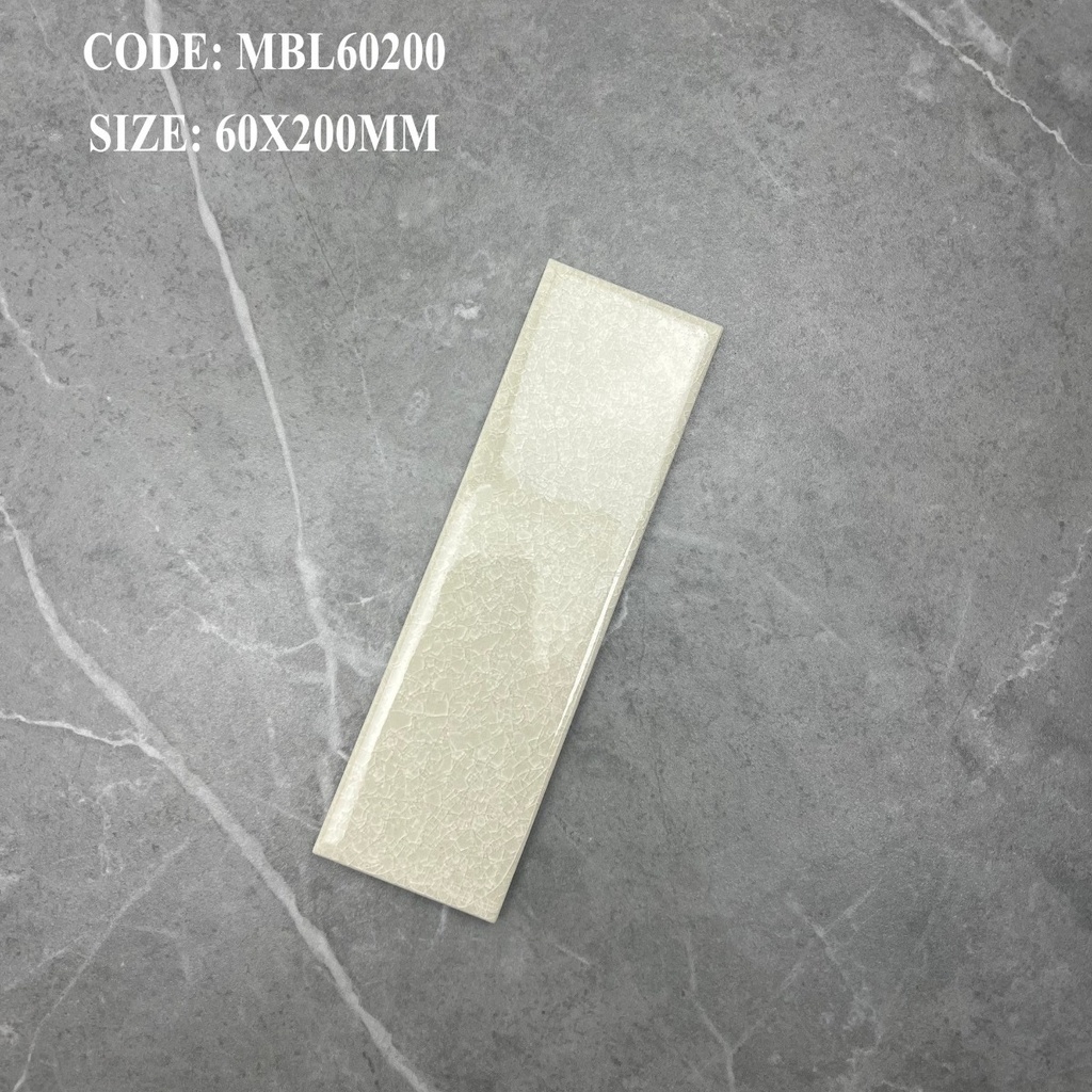 Gạch thẻ gốm men rạn trắng MHD 6020 KT 60x200mm