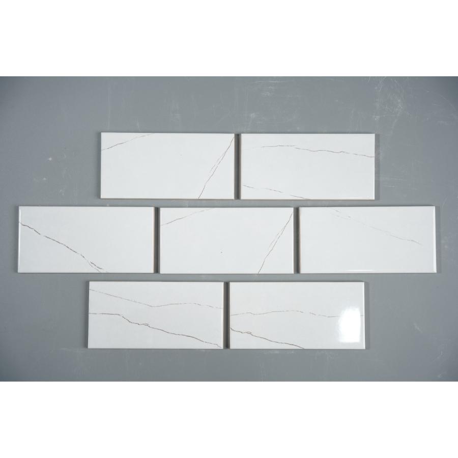 Gạch thẻ VN loại 1 KT 75x150mm trắng vân tia bóng phẳng mã CU0306P