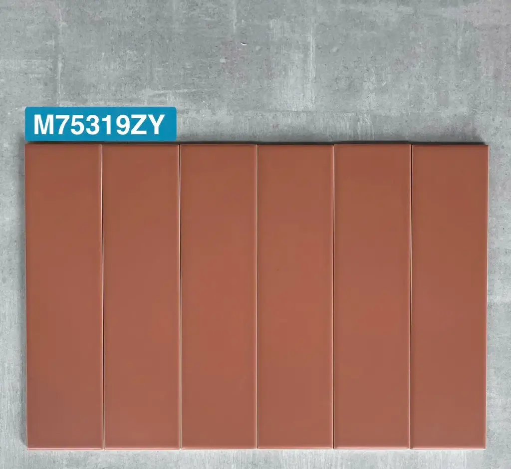 Gạch thẻ màu cam nâu men matt 75x300mm mã M75319ZY (1h/1.125m/50v)