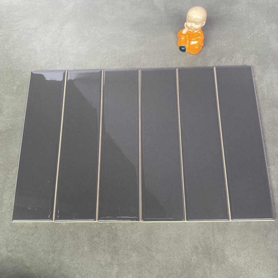 Gạch Thẻ 50x200mm loại 1 Bóng Phẳng Màu Xám Đậm 50209