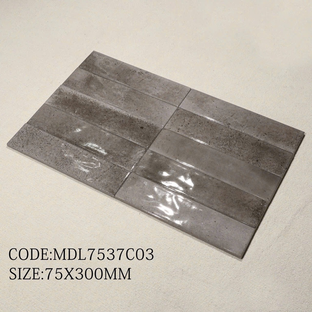 Gạch Thẻ Men Bóng Lượn Mặt kt 75x300mm Mã MDL7537C03 (1h/1m/44v)