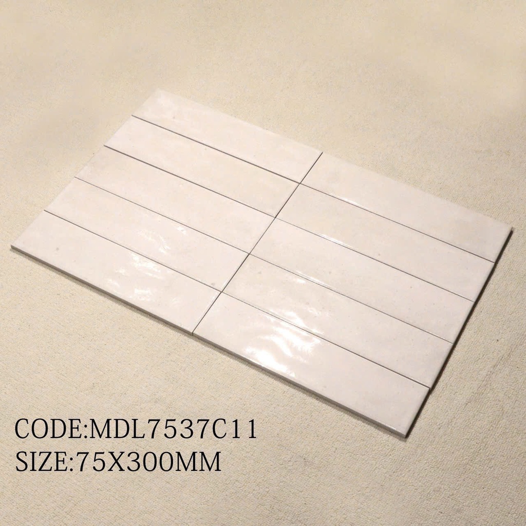 Gạch Thẻ Men Bóng Lượn Mặt kt 75x300mm Mã MDL7537C11 (1h/1m/44v)