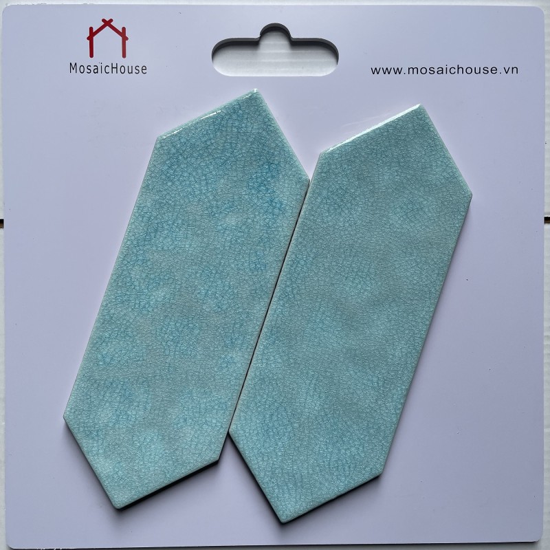 Gạch Thẻ mũi tên 60x200mm màu xanh ngọc rạn MHGD 40
