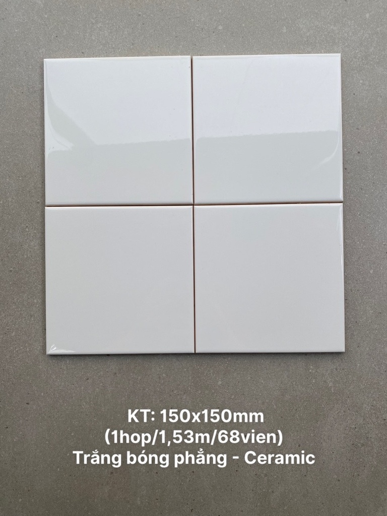 Gạch thẻ 150x150 mm trắng mờ loại 1 mã STA150156_SA