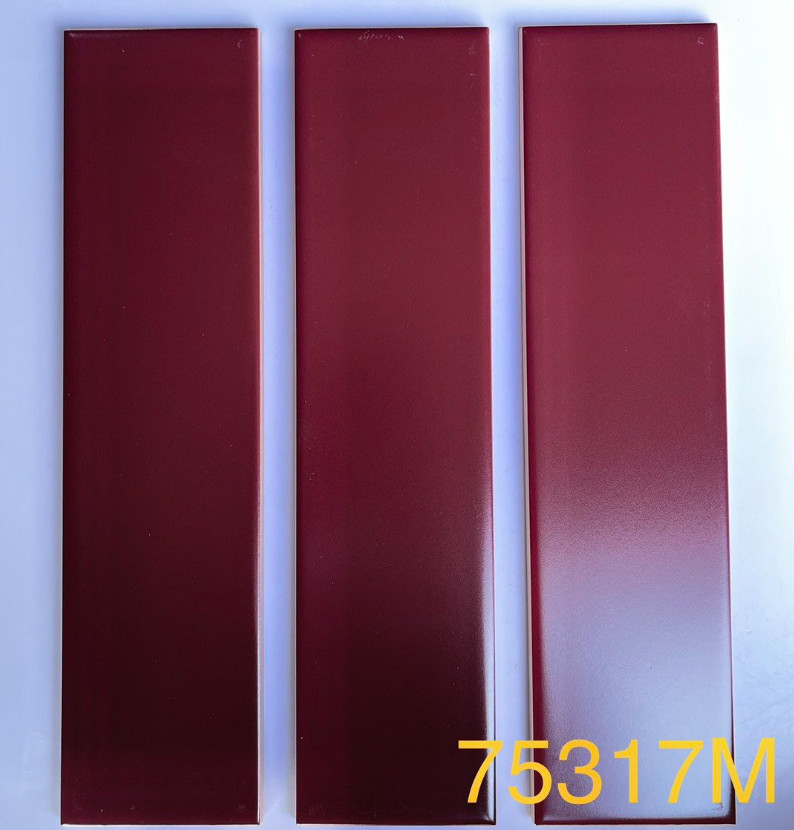 Gạch thẻ đỏ mờ phẳng KT 75x300mm mã M75317ZY (1h/1.125m/50v)