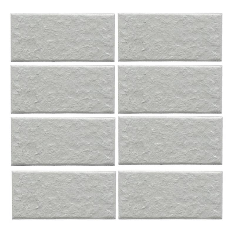 Gạch thẻ ốp tường màu trắng bề mặt sần 45x95 mm 9102