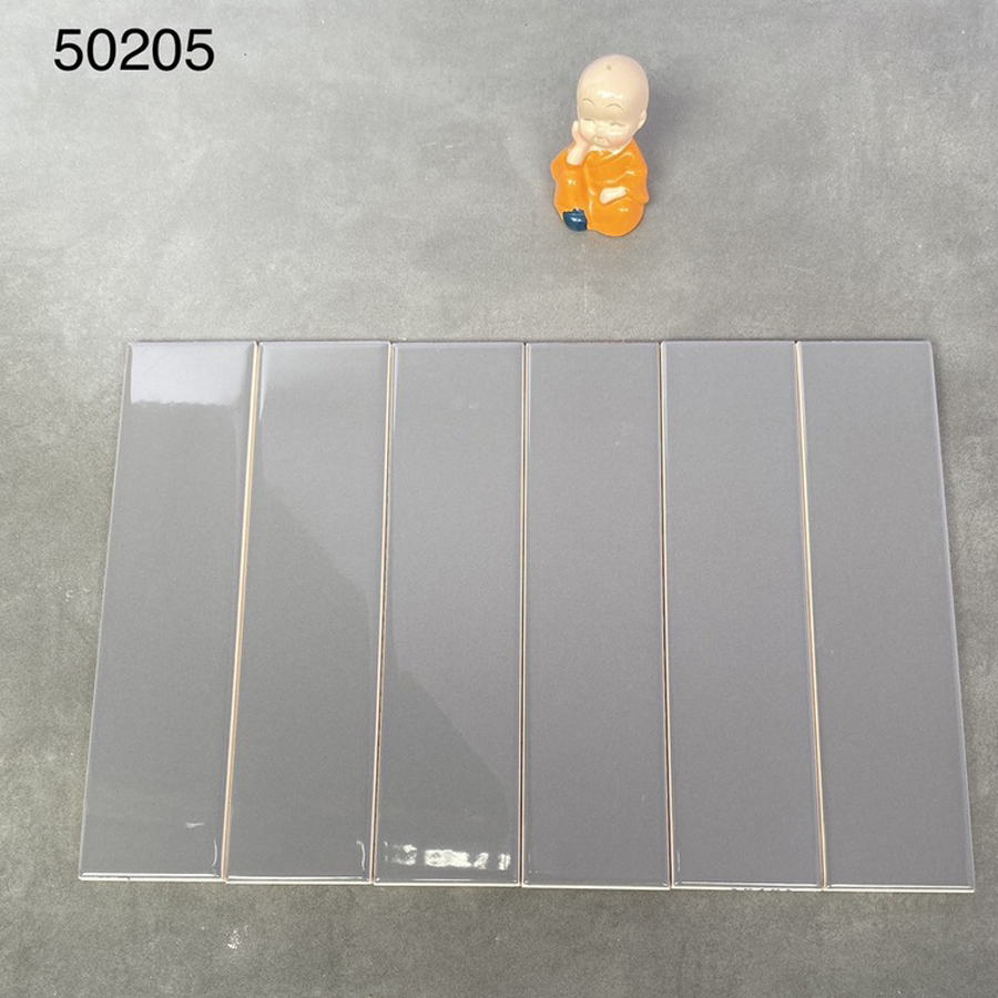Gạch thẻ Việt Nam, KT 50x200mm xám đậm bóng phẳng mã PSTA50205 loại ưu