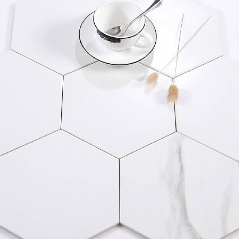 Gạch lục giác trắng vân khói KT 200x230x115 mm mã 23029 (23001)