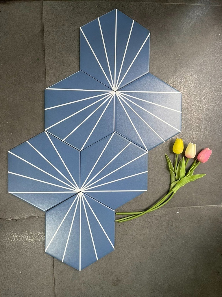 Gạch lục giác xanh 5 tia 200x230x115 mm FL266