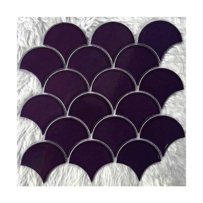 Gạch mosaic gốm hình vảy cá 300x300 mm màu tím