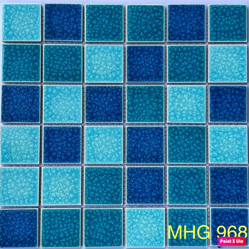 Gạch mosaic gốm rạn mix viên KT 48x48mm MHG 968