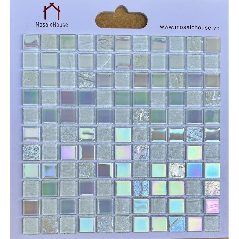 Gạch mosaic thủy tinh lấp lánh, mã MH 7026, Kt 300x300 mm