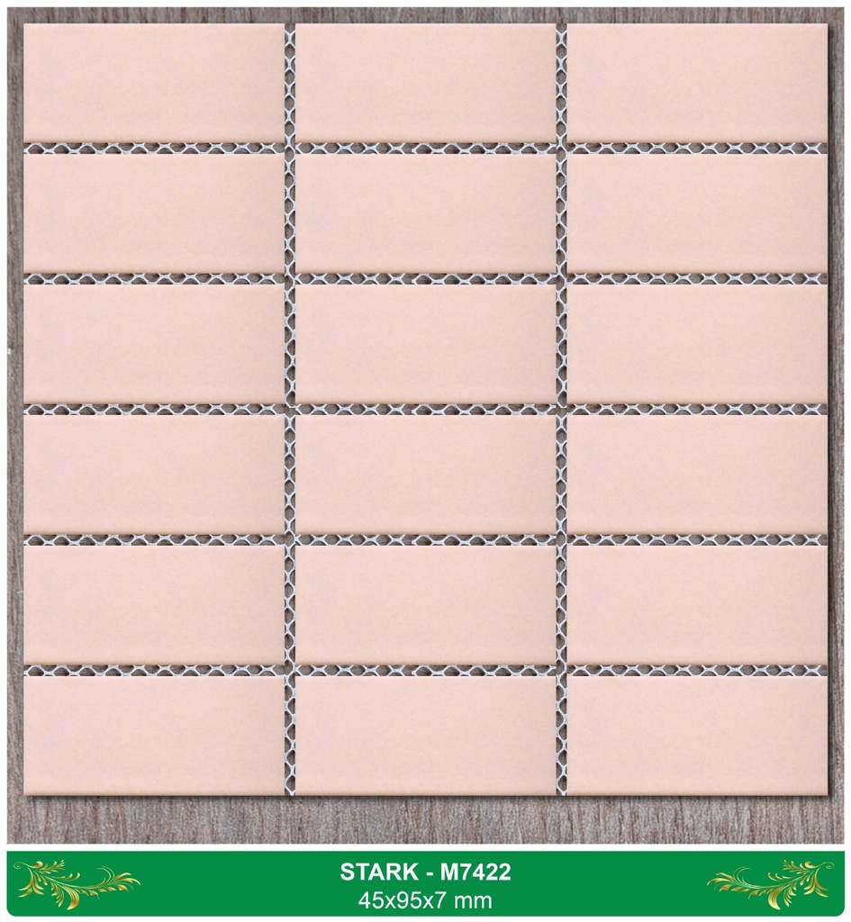 Gạch Mosaic hồng mờ 45x95 mm M74422