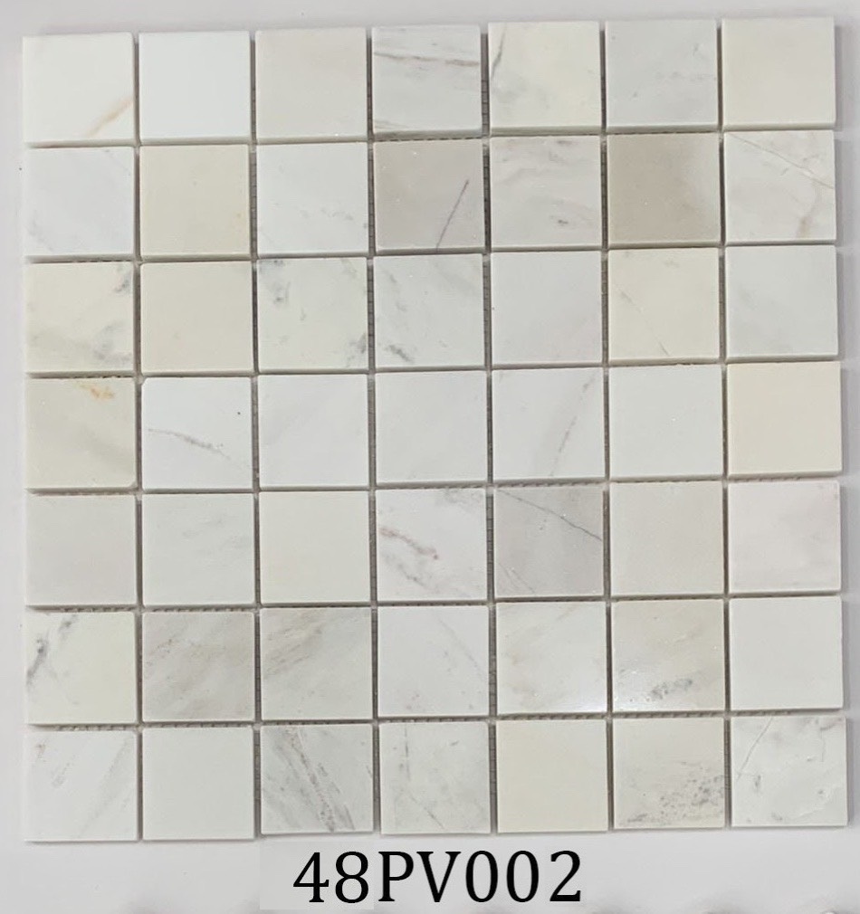 Đá Mosaic vân gỗ chip vuông bóng 25PV001.2