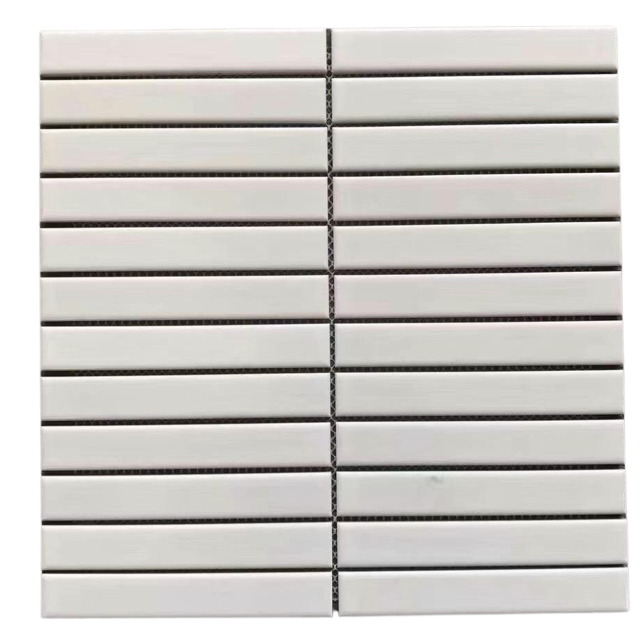 Gạch Mosaic que gốm TQ, trắng mờ KT 22x145mm mã 2201/MHT 2202M