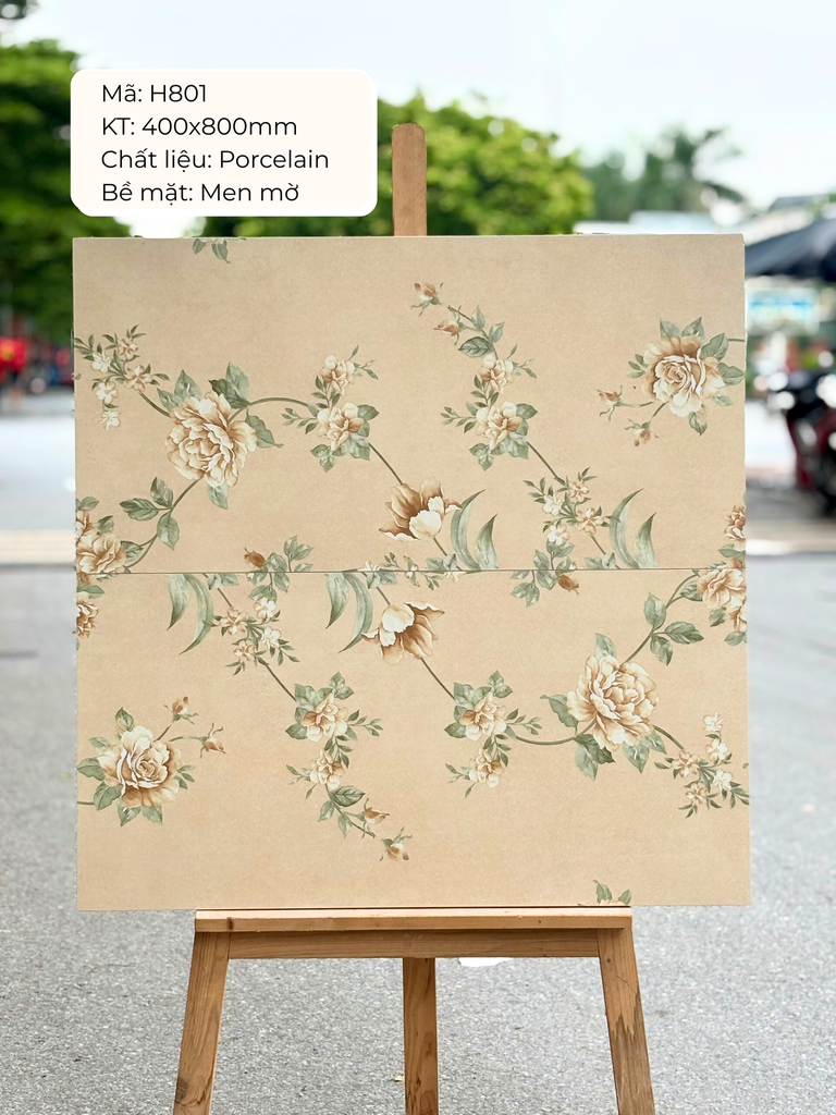 Gạch ốp lát TQ, KT 400x800 mm Xương Porcelain mặt mờ mã H801 (1thùng/ 1.92m2/ 6v/ 36,5kg)