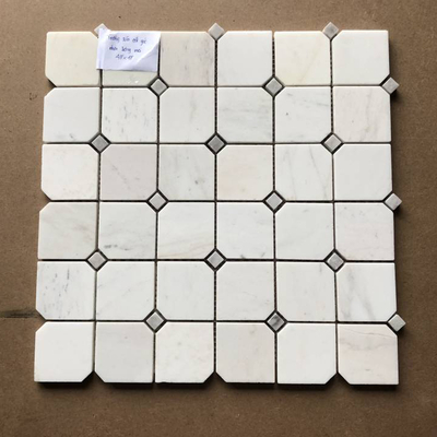 Mosaic đá tự nhiên trắng sữa KT chip 48x48 mm KT vỉ 300x300 mm mã LUX-G48M118