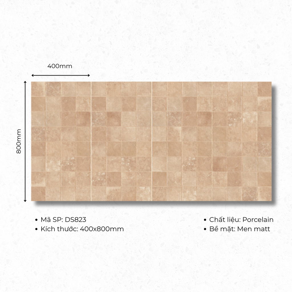 Gạch ốp lát TQ, KT 400x800 mm giả thẻ bề mặt mờ mã M823