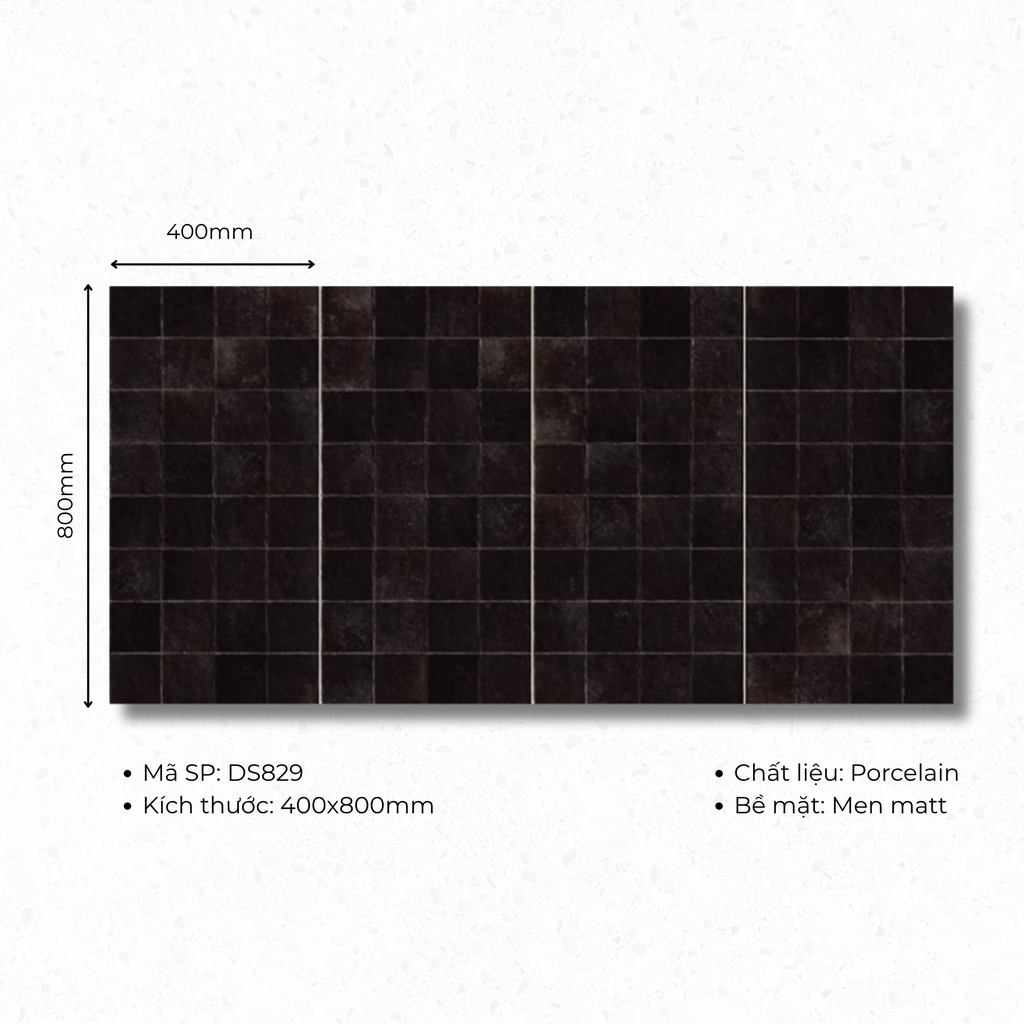 Gạch ốp lát TQ, KT 400x800 mm giả thẻ bề mặt mờ mã M829 