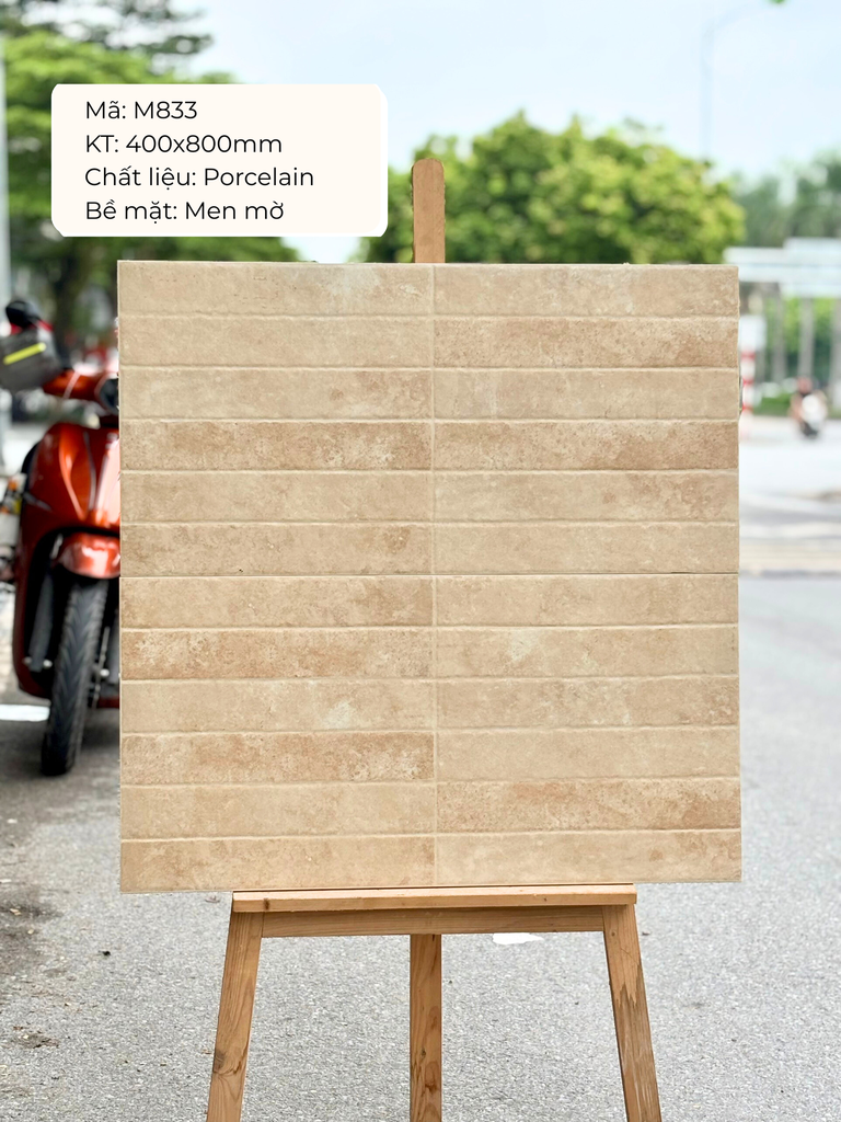 Gạch ốp lát TQ, KT 400x800 mm giả thẻ bề mặt mờ mã M833