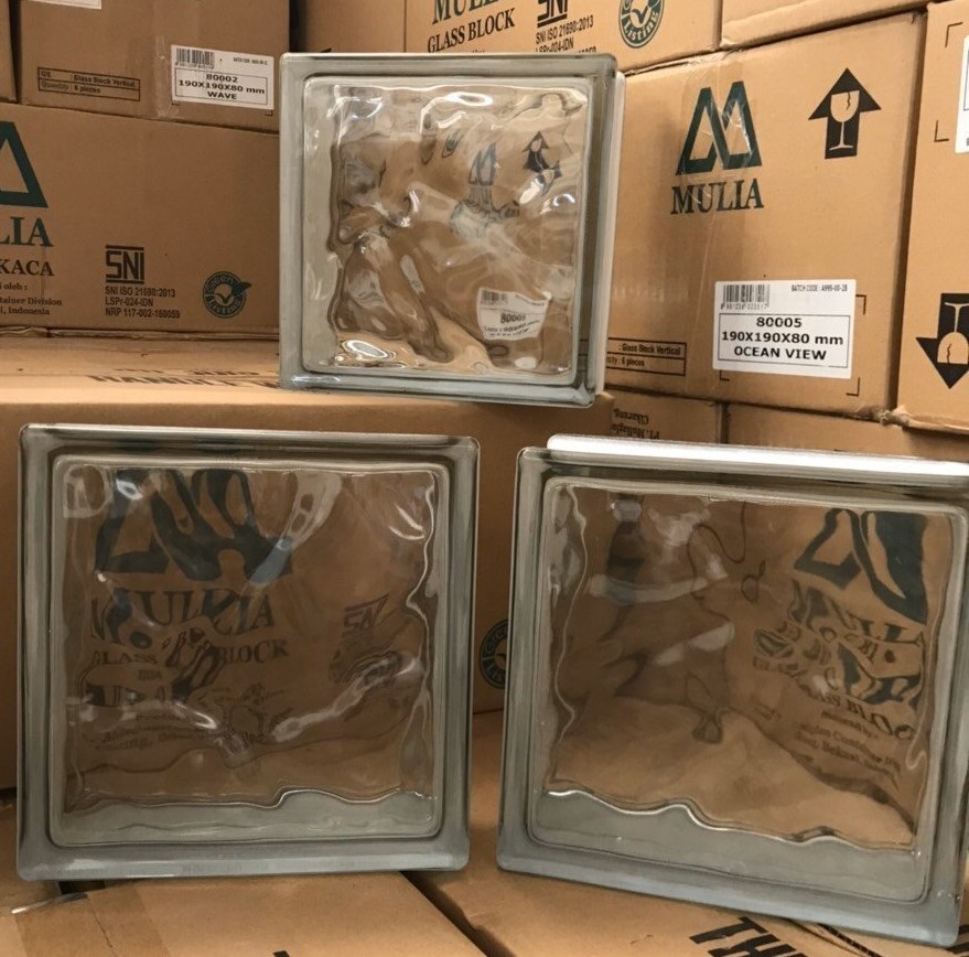 Gạch Kính 190x190x80mm Mã Trắng Sóng