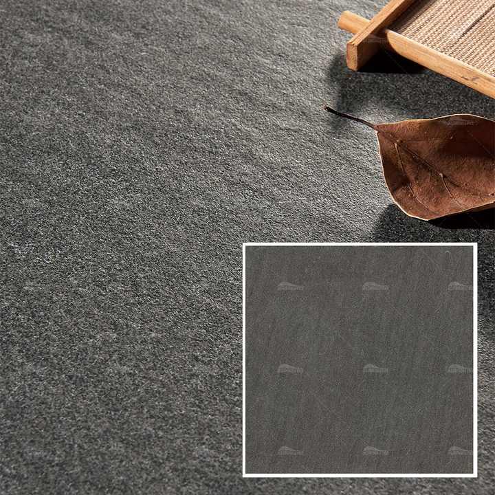 Gạch lát nền men sứ đen chống trơn bề mặt thô nhám kiểu cổ điển giá nhà máy Phật Sơn