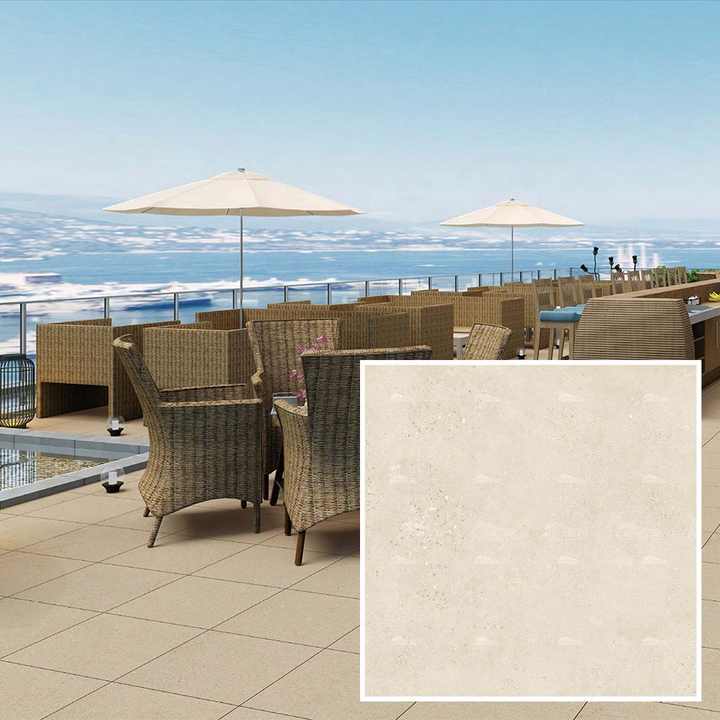 Gạch lát nền ngoài trời men mờ chống trơn, chịu lực cao, khổ 600x600, giá nhà máy Phật Sơn