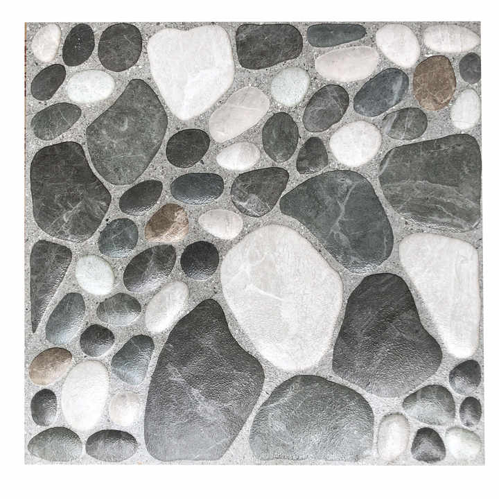 Gạch lát nền porcelain đá cuội màu xám đậm 40x40 chất lượng tốt thiết kế mới