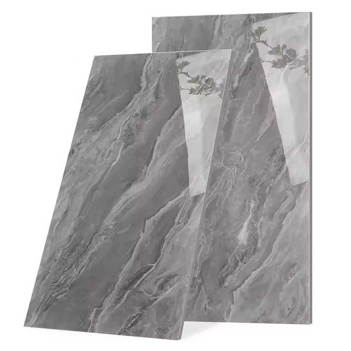 Gạch lát nền vân đá cẩm thạch màu xám đậm 600 x 1200 mm