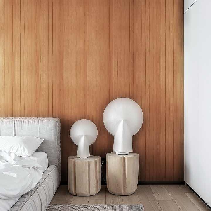 Ốp tường bằng đá mềm dẻo vân gỗ, phong cách MCM