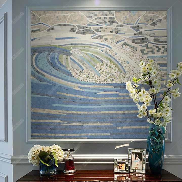 Gạch khảm đá hoa cương hình lục giác cắt tay