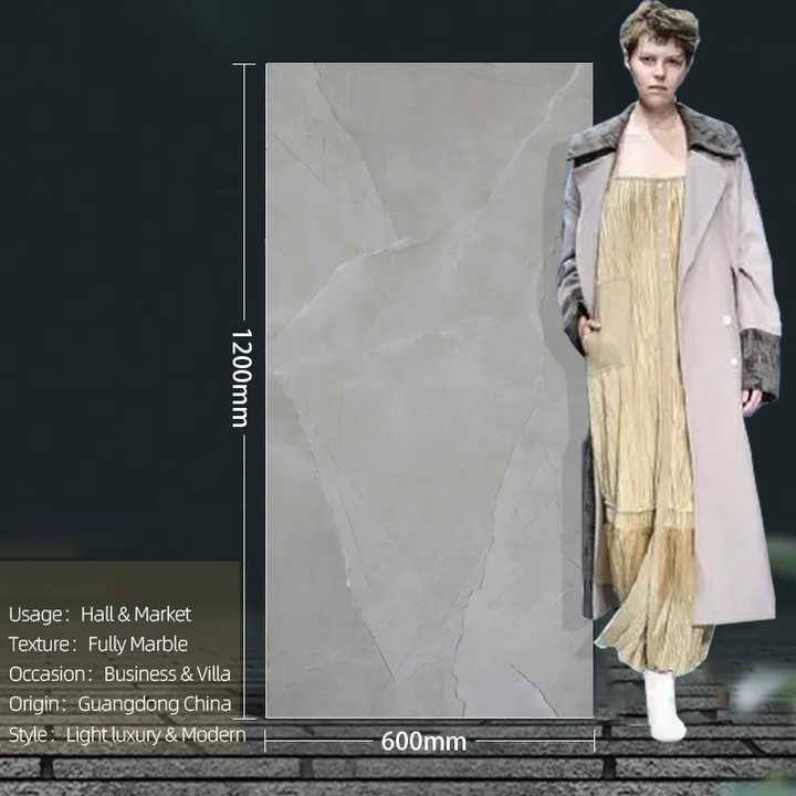 Gạch lát nền men sứ màu xám phong cách cổ điển Phổ Sơn