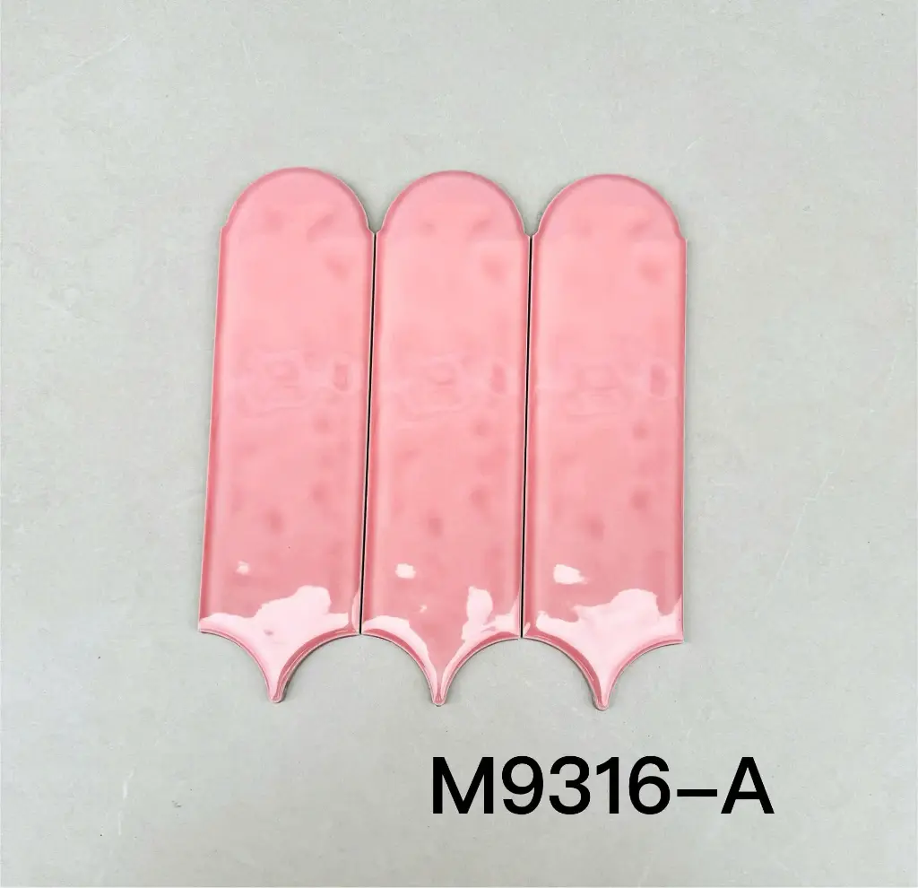 Gạch lông vũ màu hồng nhạt bóng KT 100x300mm mã M9316-A