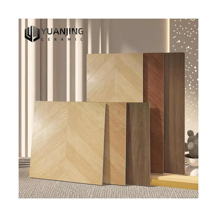 Gạch men sứ vân gỗ nhung mềm 800x800mm phòng khách màu kem