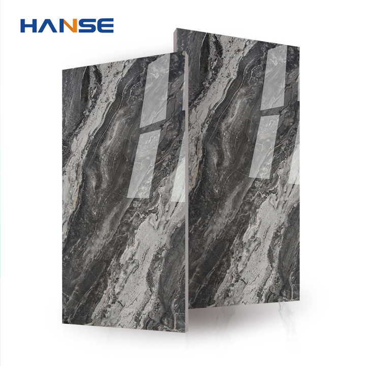 Gạch ốp lát nội thất kim loại 600*1200 men gốm giả đá cẩm thạch đen 600x1200