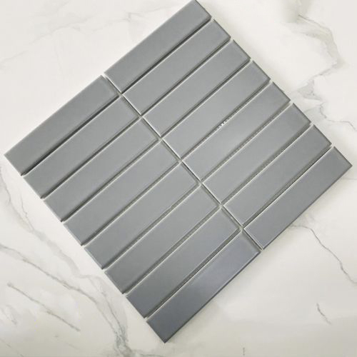 Gạch Mosaic thẻ que 32x145mm xám nhạt mờ mã Y33F822 (306)