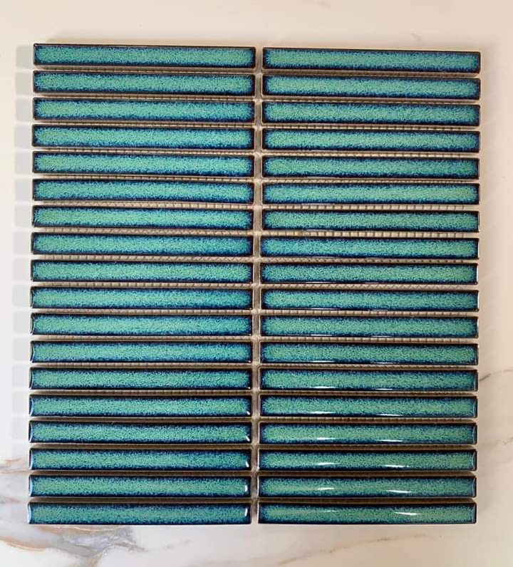 Gạch Mosaic Que 15x145mm Men Bóng Màu Xanh mã 145TTEB-D77