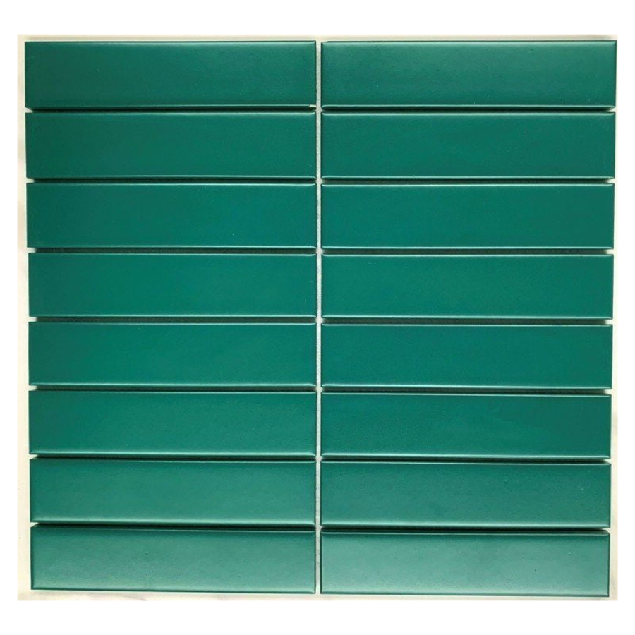 Gạch Mosaic Thẻ Xanh Lá Đậm Mờ size 32x145mm mã Y33F811 (303)