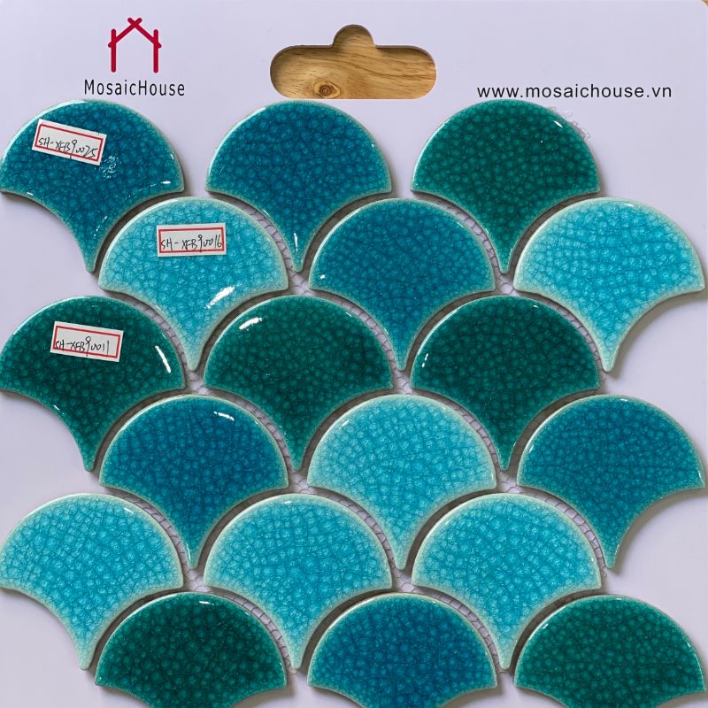 Gạch Mosaic Vảy Cá Rạn 2 lớp MHF 9002