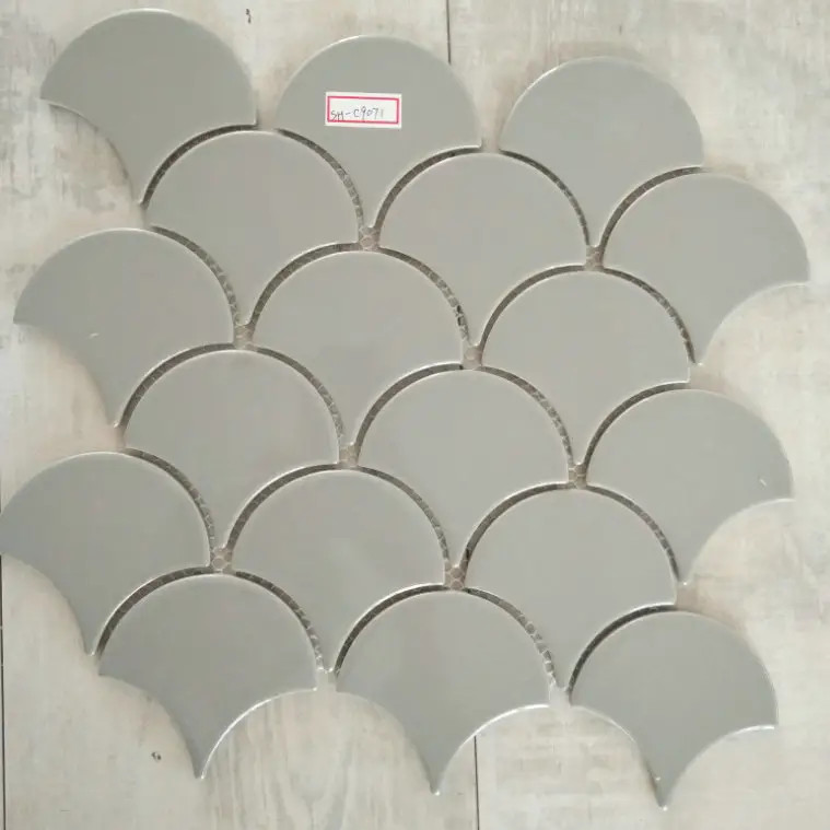 Gạch Mosaic vảy cá xám bóng mã SH-C9071
