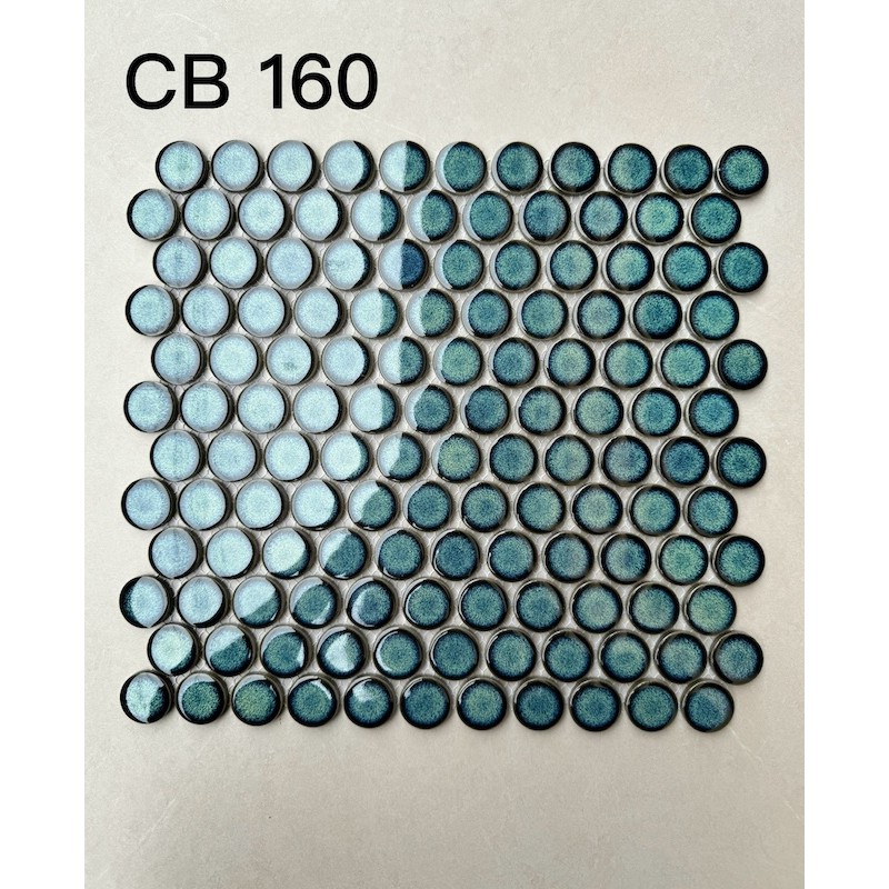 Gạch mosaic bi tròn xanh CB160