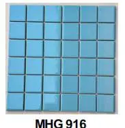 Gạch mosaic gốm xanh bóng nhập khẩu, mã MHG916, KT vỉ 306x306mm, KT viên 48x48mm
