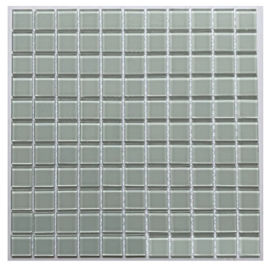 Gạch mosaic kính thủy tinh trắng HP 2569 Chíp 25x25 vỉ 300x300 mm
