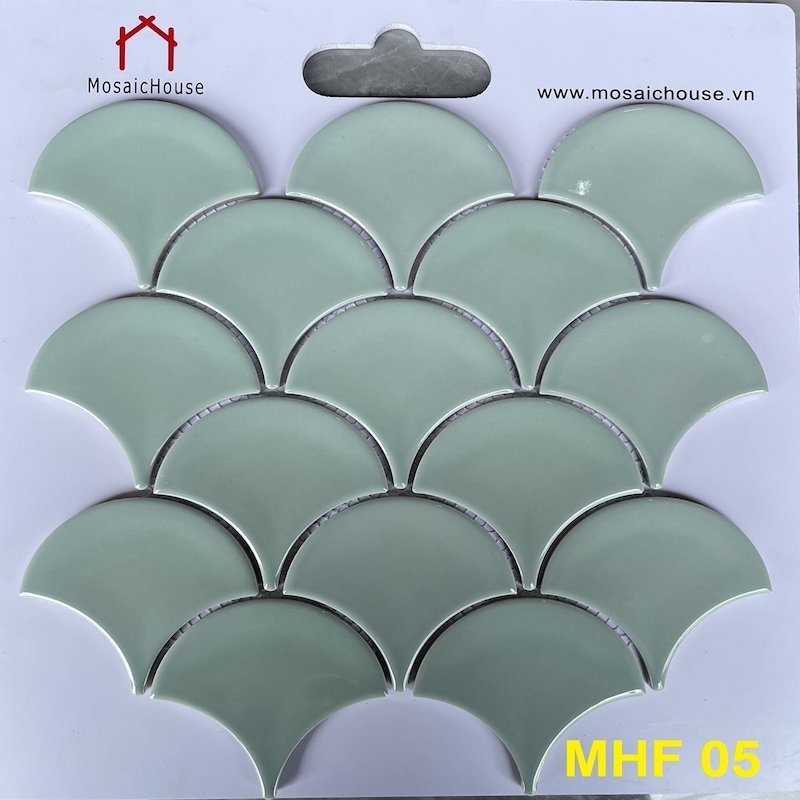 Gạch mosaic vảy cá xanh MHF05