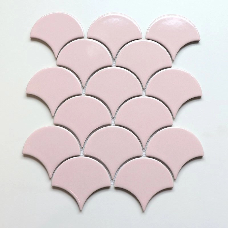 Mosaic Vảy cá hồng trơn KT vỉ 273x290mm EPINK20