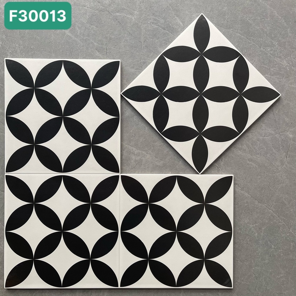 Gạch bông TQ, KT 300x300 mm, Xương Porcelain mặt mờ mã F30013 (1h/1m/11v)